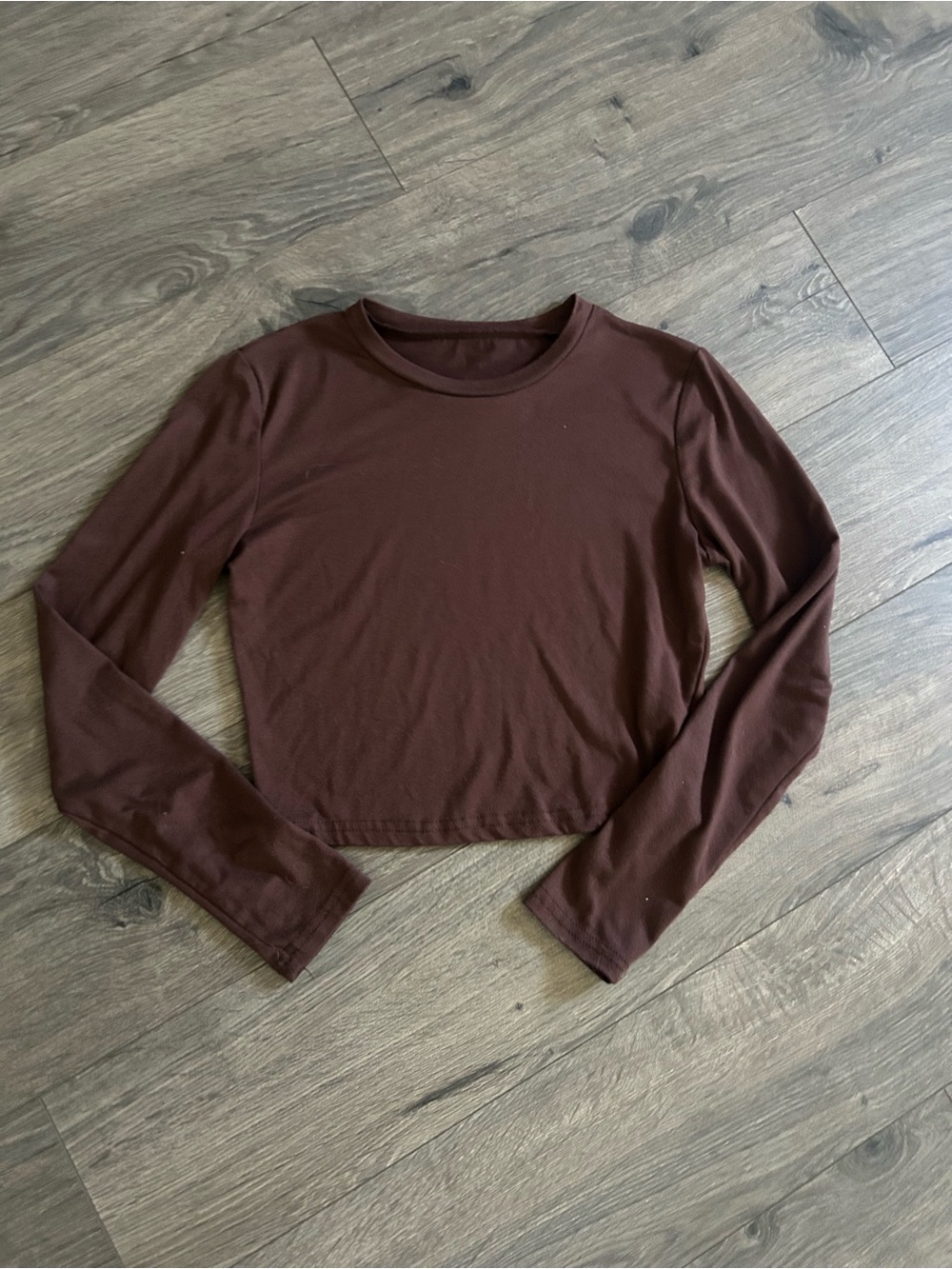 Forever 21 Brown Long Sleeve Crop Top